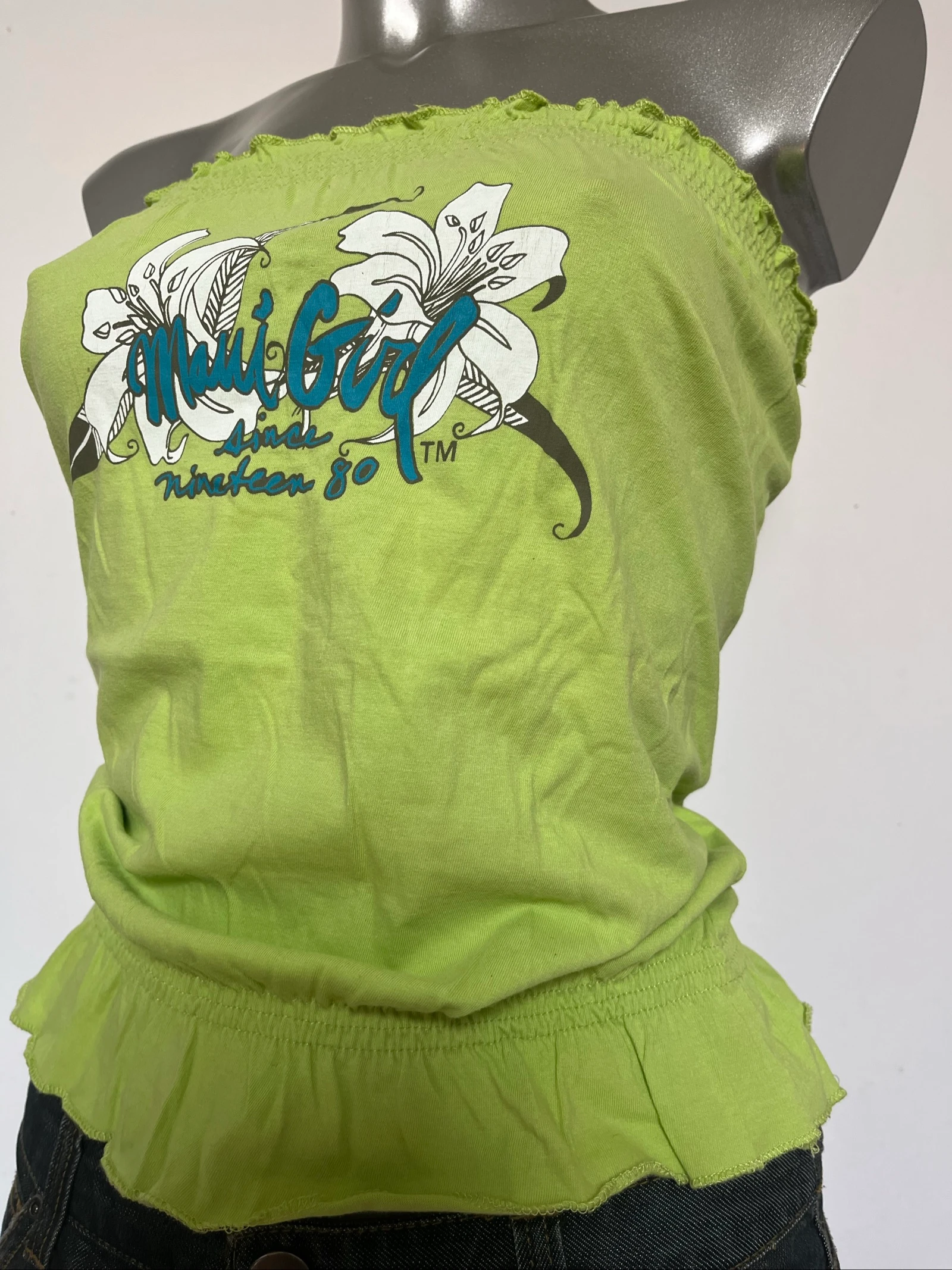 Top de tirantes con hombros descubiertos, estilo bustier Y2K💚2000s, blusa vintage – photo 6